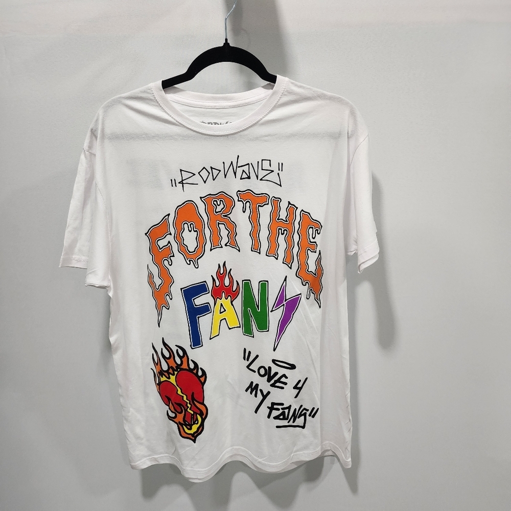 Rod Wave For The Fans Tour Merch White Graphic Tee T Shirt Unisex Large NWOT